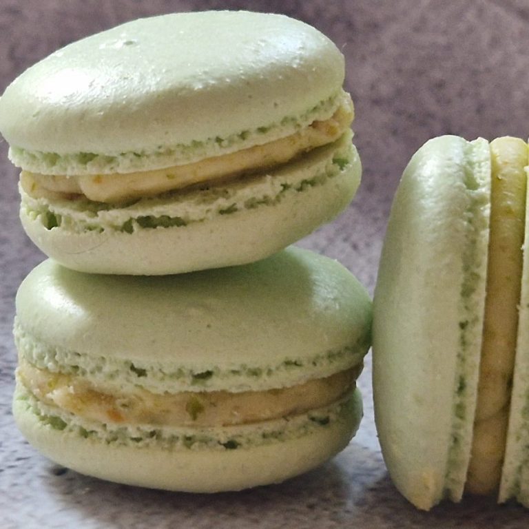 Green Pistachio Macarons made with pistachio nuts