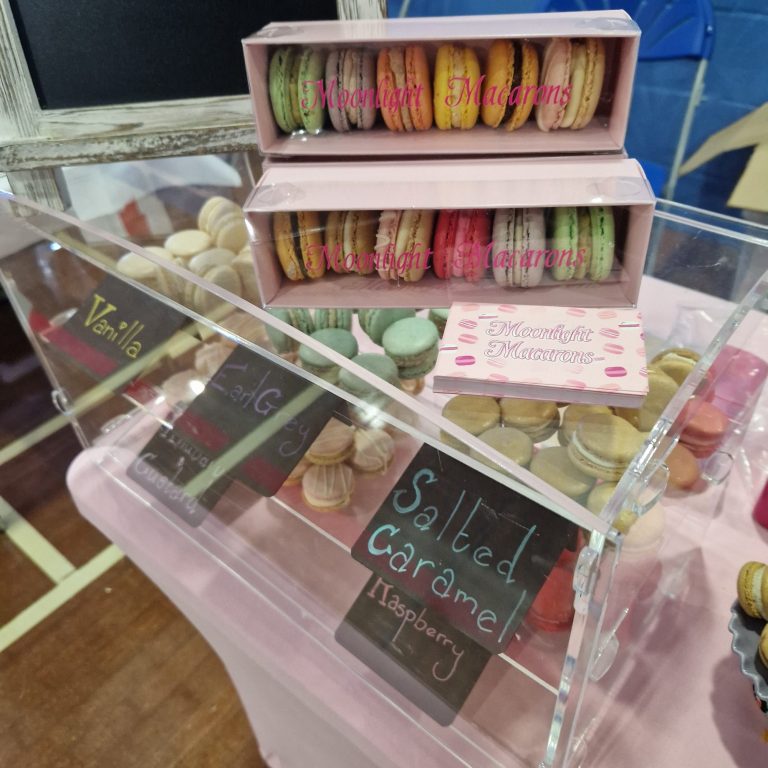 Macaron boxes on display