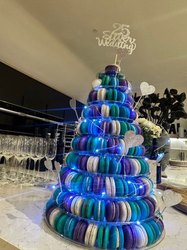 10 Tier Macaron Tower, Glam for 25th Wedding Anniversary